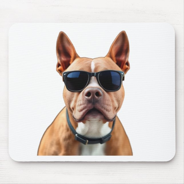 Dog in Sunglasses Mousepad (Front)