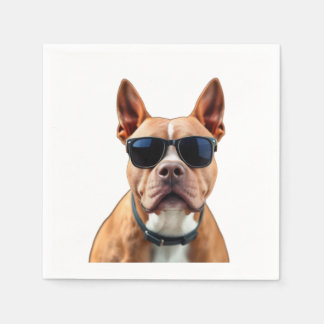 Dog in Sunglasses Paper Napkin