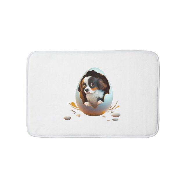 dog in the egg bath mat (Front)