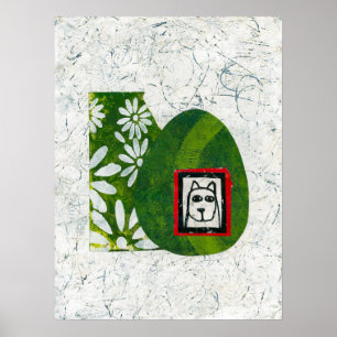 Dog In The Garden Poster Wall Art