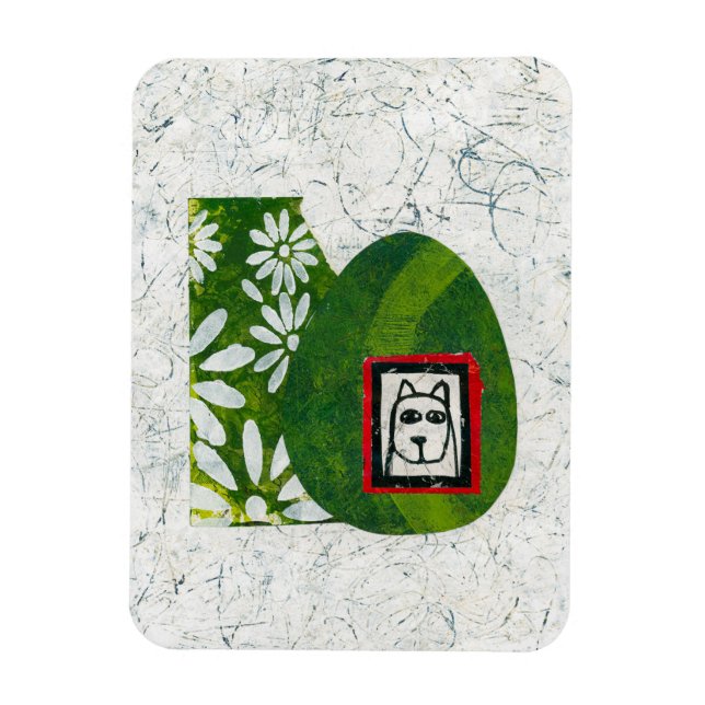 Dog In The Garden Refrigerator Magnet (Vertical)