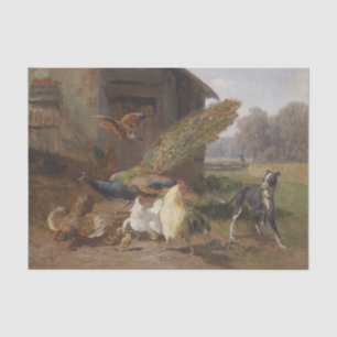 Dog in the Poultry Yard by Carl Jutz Tissue Paper