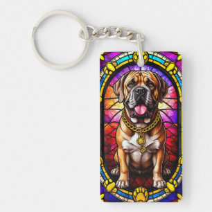 Dog in Vibrant Colours and Details Key Ring