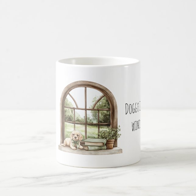 Dog in Window Coffee Mug (Center)