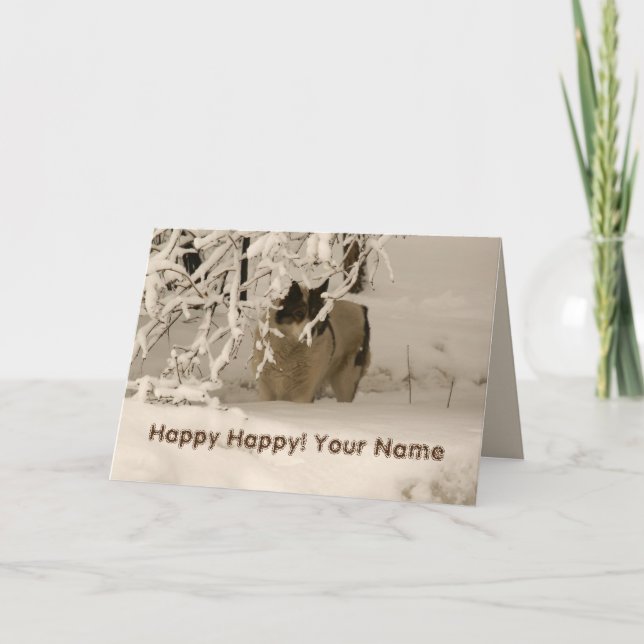 Dog in winter card (Front)