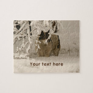 Dog in winter jigsaw puzzle