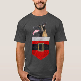 Dog in your Pocket Santa Belgian Sheepdog  T-Shirt