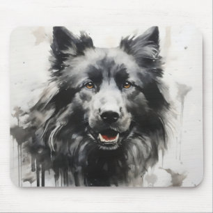 Dog Ink Painting Mouse Pad
