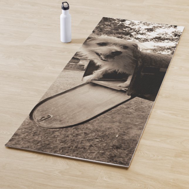 Dog Inside a Mailbox Yoga Mat (In Situ)