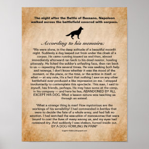Dog Inspires Napoleon After the Battle of Bassano Poster
