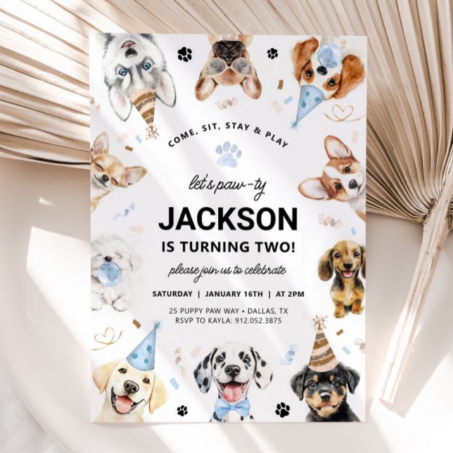 DOG Invitation, Boy Puppy Dog Birthday Invitation (Creator Uploaded)
