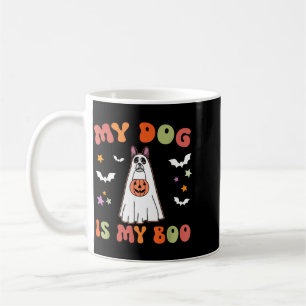Dog Is Boo Black Boston Terrier Halloween Costume Coffee Mug