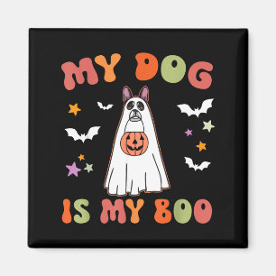 Dog Is Boo Black Boston Terrier Halloween Costume Magnet
