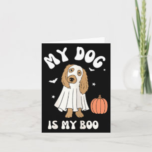 Dog Is Boo For Halloween Vibes Black And Purple Card