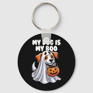 Dog Is Boo Ghost Halloween Dog Lover Halloween Key Ring