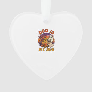 Dog Is Boo Halloween Pug Ghost Pumpkins_1 Ornament