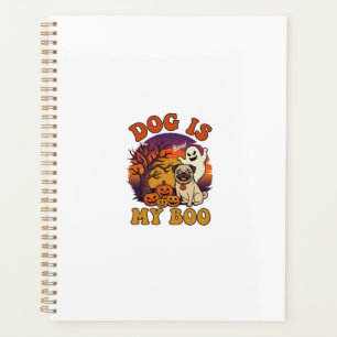 Dog Is Boo Halloween Pug Ghost Pumpkins_1 Planner