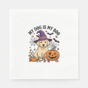 Dog Is Boo Halloween Witch Puppy Pumpkin_1 Napkin
