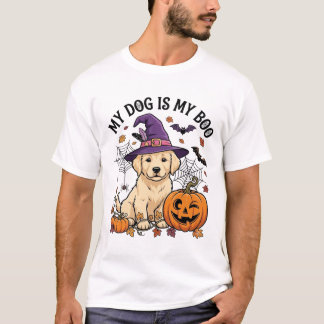 Dog Is Boo Halloween Witch Puppy Pumpkin_1 T-Shirt