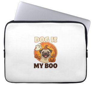 Dog Is Boo Pug Halloween Ghost Pumpkin Laptop Sleeve