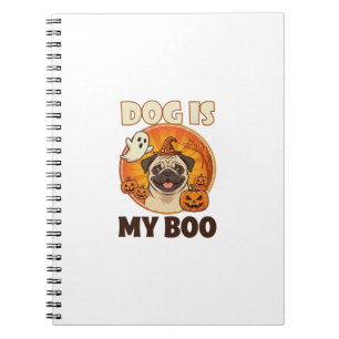Dog Is Boo Pug Halloween Ghost Pumpkin Notebook