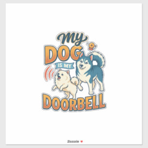 Dog Is Doorbell Barking White Blue_1