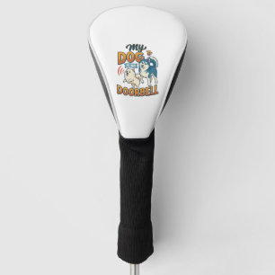 Dog Is Doorbell Barking White Blue_1 Golf Head Cover