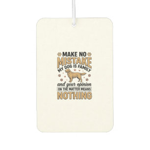 Dog Is Family Vintage Retriever Typography Design_ Car Air Freshener
