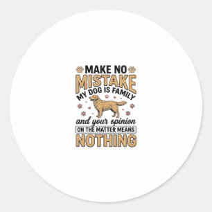 Dog Is Family Vintage Retriever Typography Design_ Classic Round Sticker