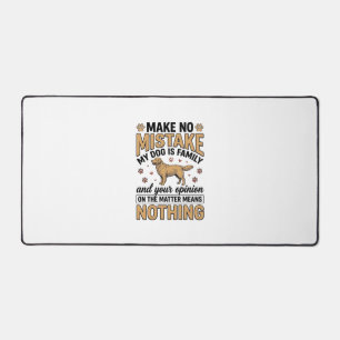 Dog Is Family Vintage Retriever Typography Design_ Desk Mat