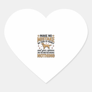 Dog Is Family Vintage Retriever Typography Design_ Heart Sticker