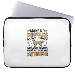 Dog Is Family Vintage Retriever Typography Design_ Laptop Sleeve