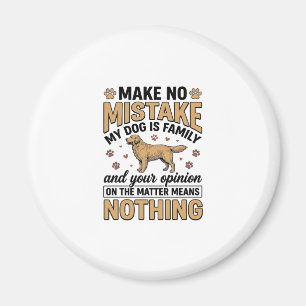 Dog Is Family Vintage Retriever Typography Design_ Magnet