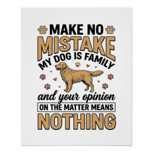 Dog Is Family Vintage Retriever Typography Design_ Poster