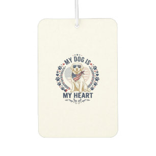 Dog Is Heart American Flag Sunglasses_1 Car Air Freshener