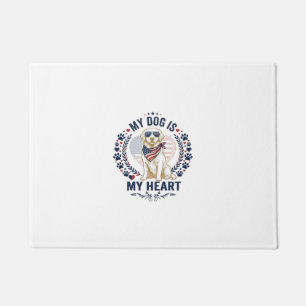 Dog Is Heart American Flag Sunglasses_1 Doormat