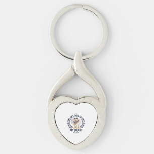 Dog Is Heart American Flag Sunglasses_1 Key Ring