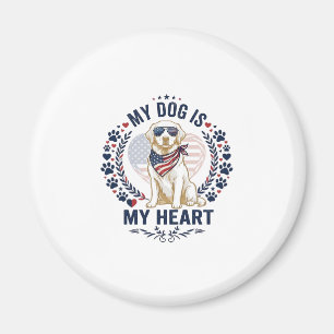 Dog Is Heart American Flag Sunglasses_1 Magnet