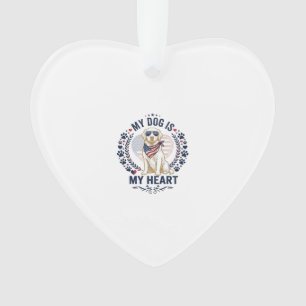 Dog Is Heart American Flag Sunglasses_1 Ornament