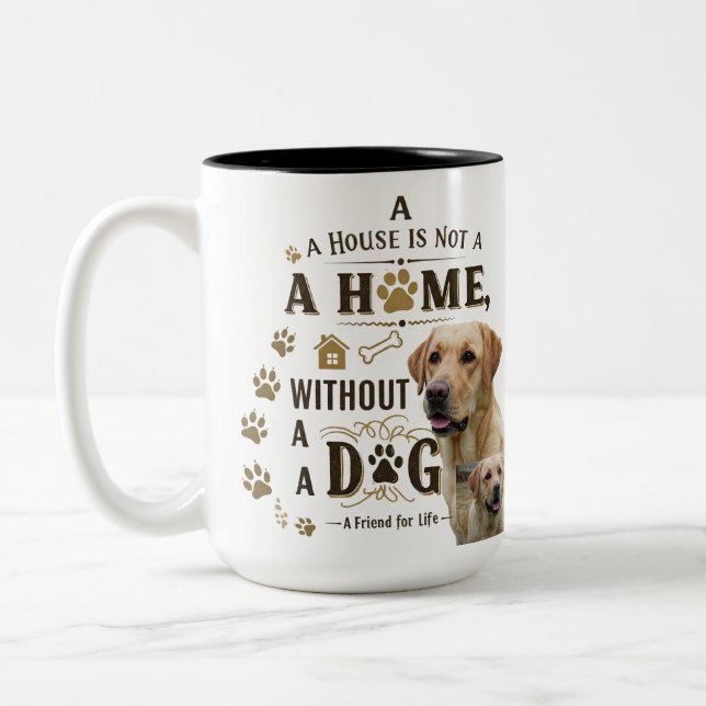 Dog Is Home – Rustic Paw Love Mug (Left)