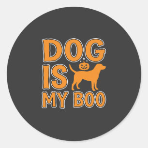 Dog Is My Boo Halloween Dog Classic Round Sticker