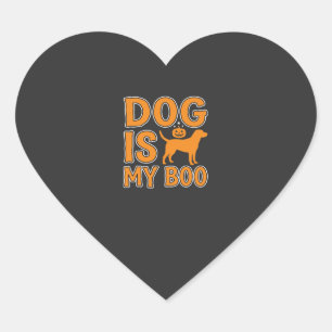Dog Is My Boo Halloween Dog Heart Sticker