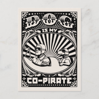 Dog is My Co-Pirate Postcard