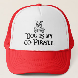 Dog is my co-pirate trucker hat