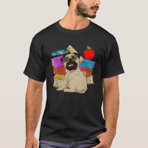 Dog Kids School Student Dog Owner Sunglasses Pug T-Shirt