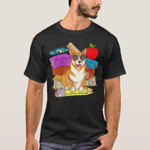 Dog  Kids School Student  Sunglasses Cute Corgi T-Shirt