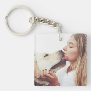 Dog Kisses Photo  Key Ring