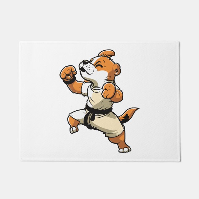 Dog Knows Karate transformed Doormat (Front)