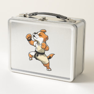 Dog Knows Karate transformed Metal Lunch Box
