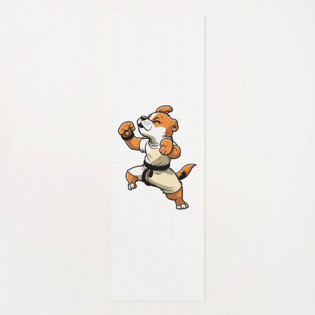 Dog Knows Karate transformed Yoga Mat (Front)